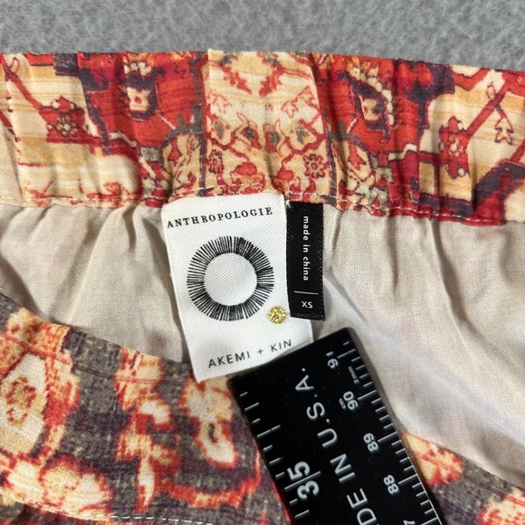 Anthropologie Akemi+Kin Red Laurel Canyon Pleated Maxi Skirt Boho chic XS - Picture 6 of 10